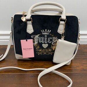 Juicy Couture Black and Cream Satchel